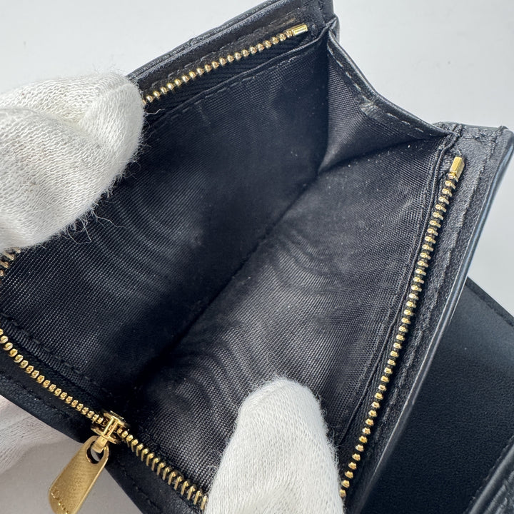 美品 ディオール DIOR カナージュ コンパクトウォレット 三つ折り財布 レディース