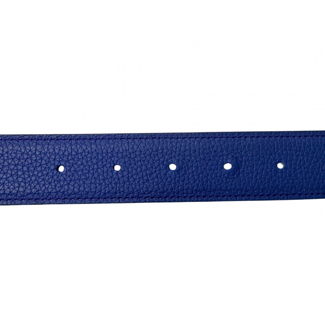 エルメス HERMES ベルト リバーシブル C刻印 ブラック ブルー メンズ