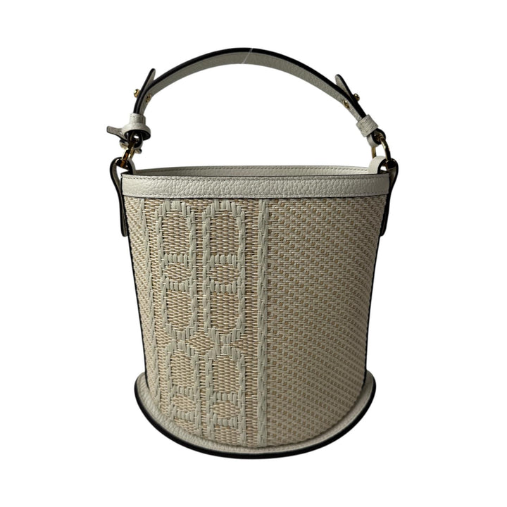 新品同様 デルヴォー DELVAUX パンミニバケット イリュージョン ジャガード ハンドバッグ AA0607 レディース