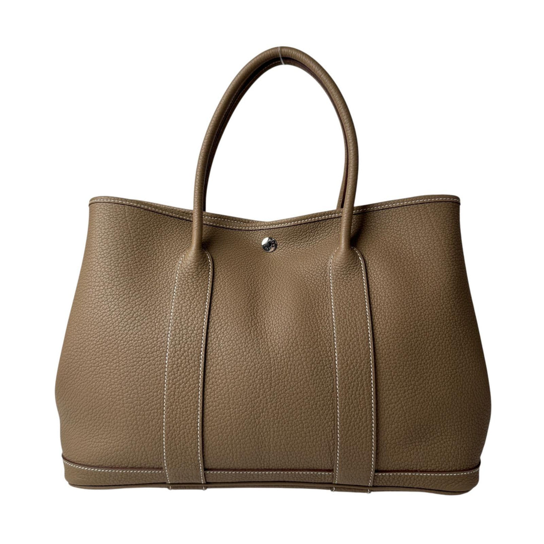 美品 エルメス HERMES ガーデンパーティPM エトゥープ ネゴンダ T刻印 トートバッグ レディース