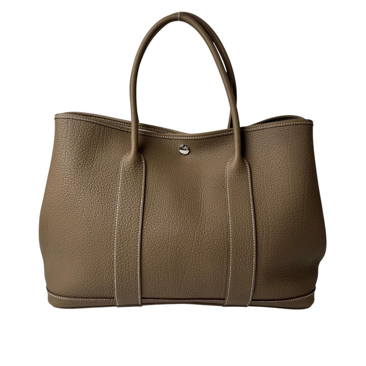美品 エルメス HERMES ガーデンパーティPM エトゥープ ネゴンダ T刻印 トートバッグ レディース