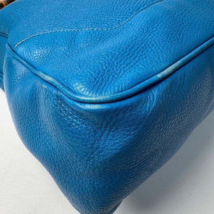 グッチ GUCCI バンブー ダイアナ 2way レザー ショルダーバッグ ハンドバッグ ブルー 282315 斜めがけ クロスボディ レディース