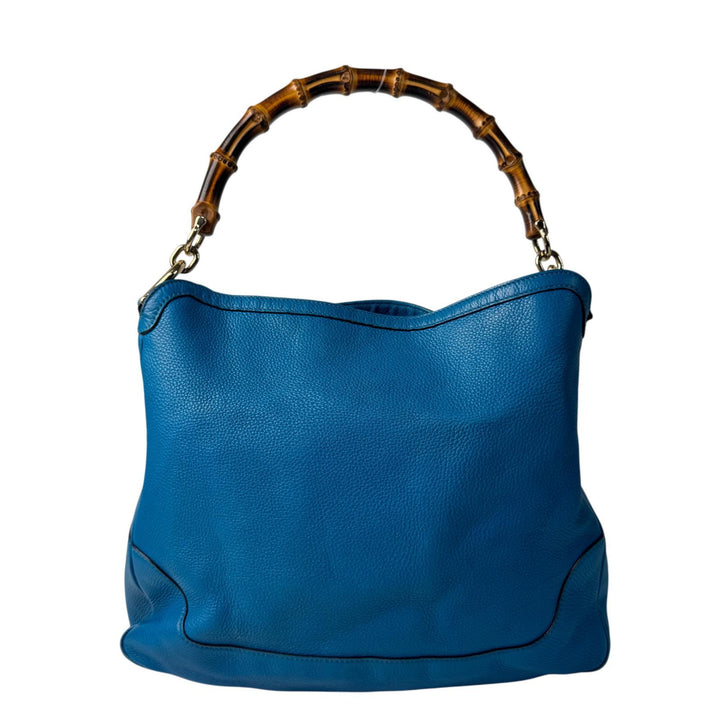 グッチ GUCCI バンブー ダイアナ 2way レザー ショルダーバッグ ハンドバッグ ブルー 282315 斜めがけ クロスボディ レディース