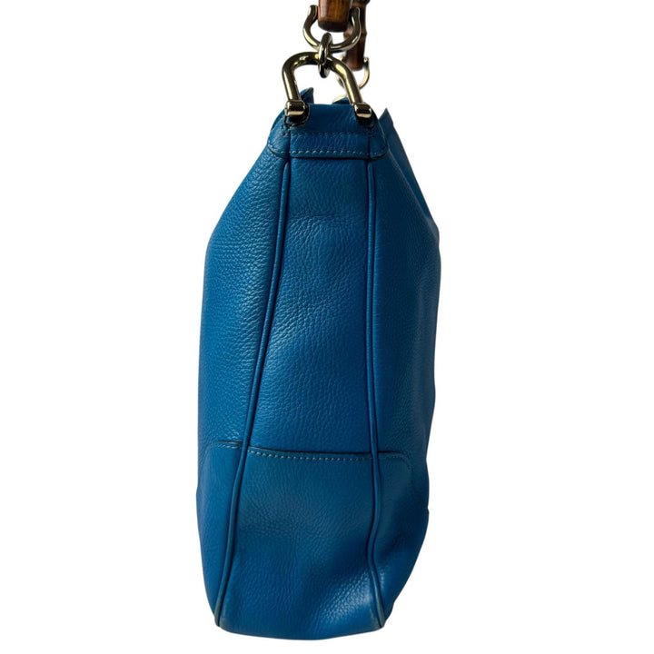 グッチ GUCCI バンブー ダイアナ 2way レザー ショルダーバッグ ハンドバッグ ブルー 282315 斜めがけ クロスボディ レディース