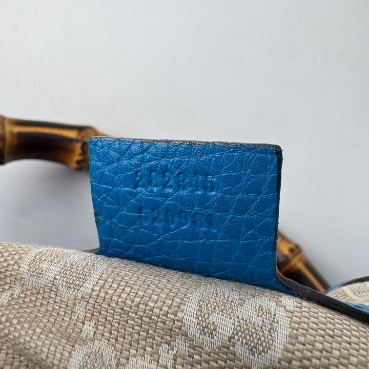 グッチ GUCCI バンブー ダイアナ 2way レザー ショルダーバッグ ハンドバッグ ブルー 282315 斜めがけ クロスボディ レディース
