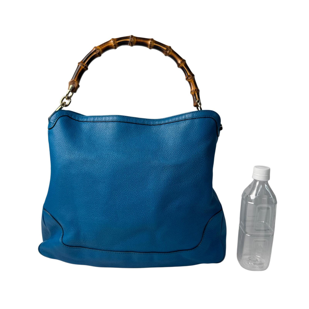 グッチ GUCCI バンブー ダイアナ 2way レザー ショルダーバッグ ハンドバッグ ブルー 282315 斜めがけ クロスボディ レディース