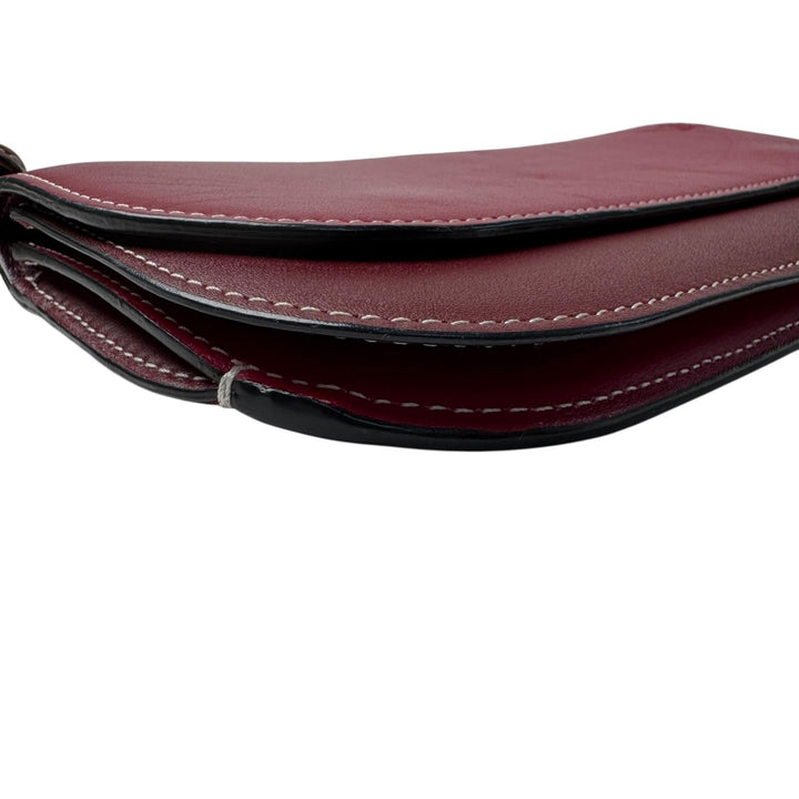 ロエベ LOEWE ゲートポシェット ショルダーバッグ ウォレット ボルドー レザー 斜めがけ クロスボディ レディース