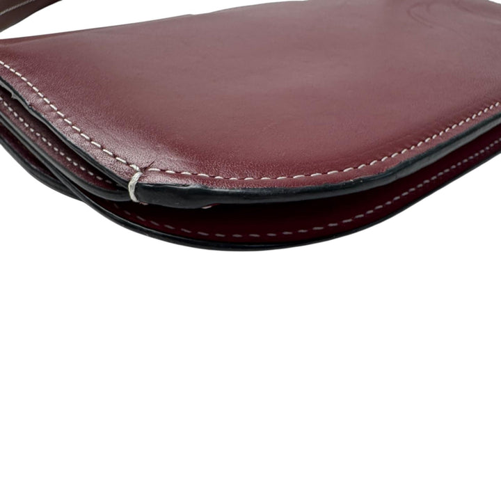 ロエベ LOEWE ゲートポシェット ショルダーバッグ ウォレット ボルドー レザー 斜めがけ クロスボディ レディース