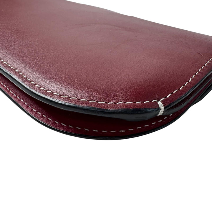 ロエベ LOEWE ゲートポシェット ショルダーバッグ ウォレット ボルドー レザー 斜めがけ クロスボディ レディース