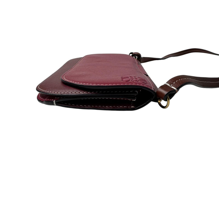 ロエベ LOEWE ゲートポシェット ショルダーバッグ ウォレット ボルドー レザー 斜めがけ クロスボディ レディース