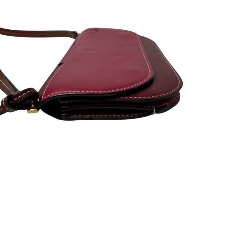 ロエベ LOEWE ゲートポシェット ショルダーバッグ ウォレット ボルドー レザー 斜めがけ クロスボディ レディース