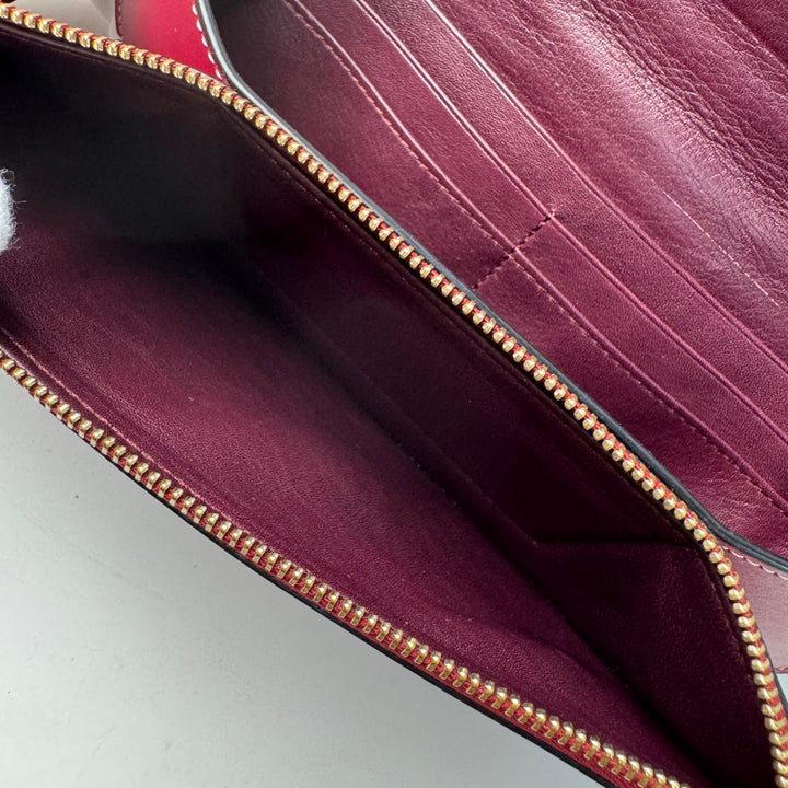 ロエベ LOEWE ゲートポシェット ショルダーバッグ ウォレット ボルドー レザー 斜めがけ クロスボディ レディース
