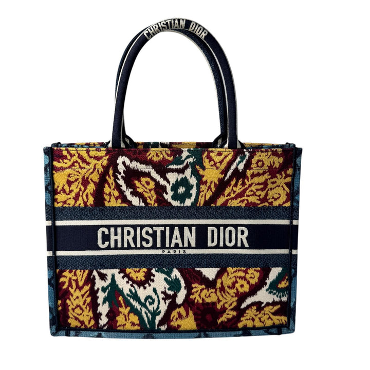 美品 クリスチャンディオール Christian Dior ブックトート ミディアム クルーズ 2021 ペイズリー 刺繍 レディース