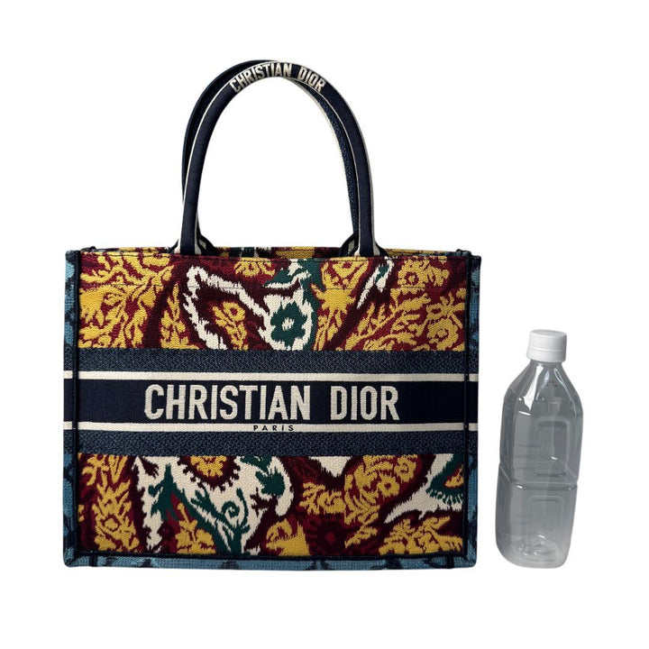 美品 クリスチャンディオール Christian Dior ブックトート ミディアム クルーズ 2021 ペイズリー 刺繍 レディース