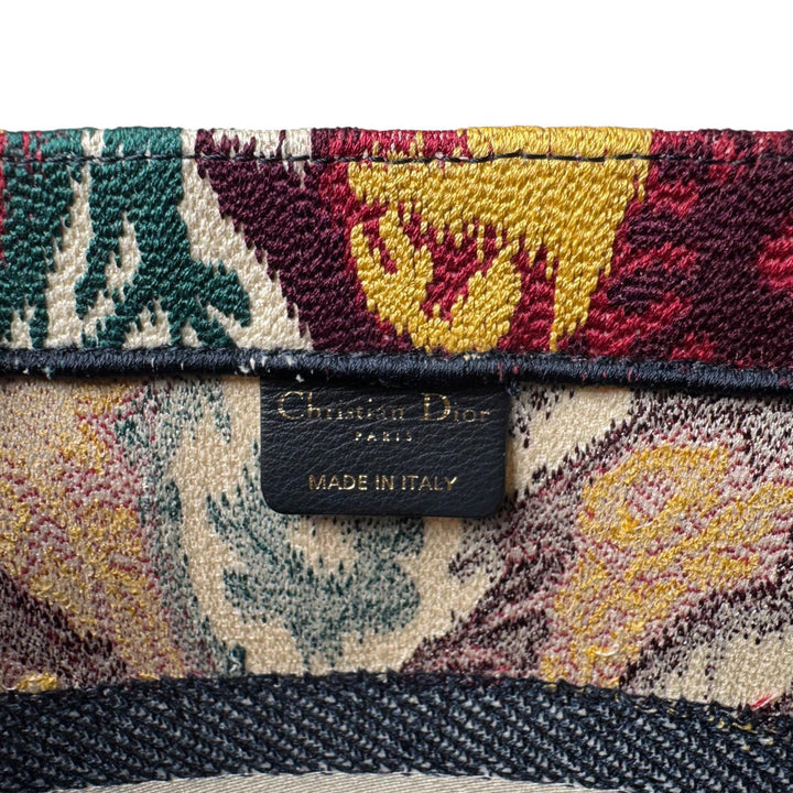 美品 クリスチャンディオール Christian Dior ブックトート ミディアム クルーズ 2021 ペイズリー 刺繍 レディース