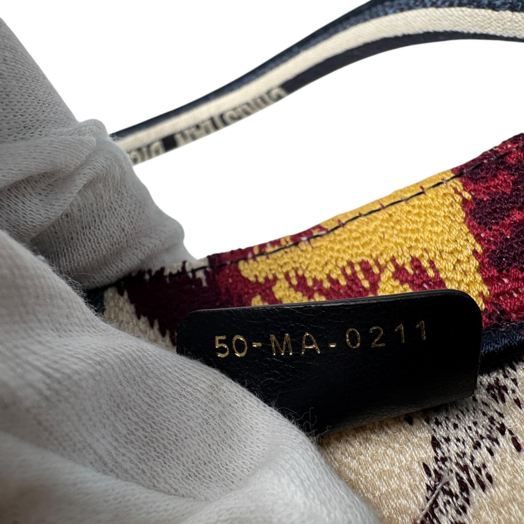 美品 クリスチャンディオール Christian Dior ブックトート ミディアム クルーズ 2021 ペイズリー 刺繍 レディース