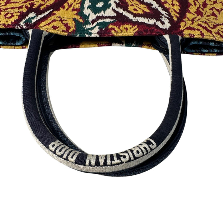 美品 クリスチャンディオール Christian Dior ブックトート ミディアム クルーズ 2021 ペイズリー 刺繍 レディース