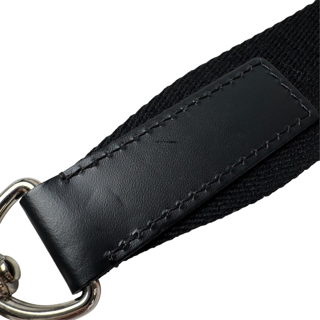 ルイヴィトン LOUIS VUITTON バッグ用 ショルダーストラップ ロゴ シルバー金具 ブラック レディース