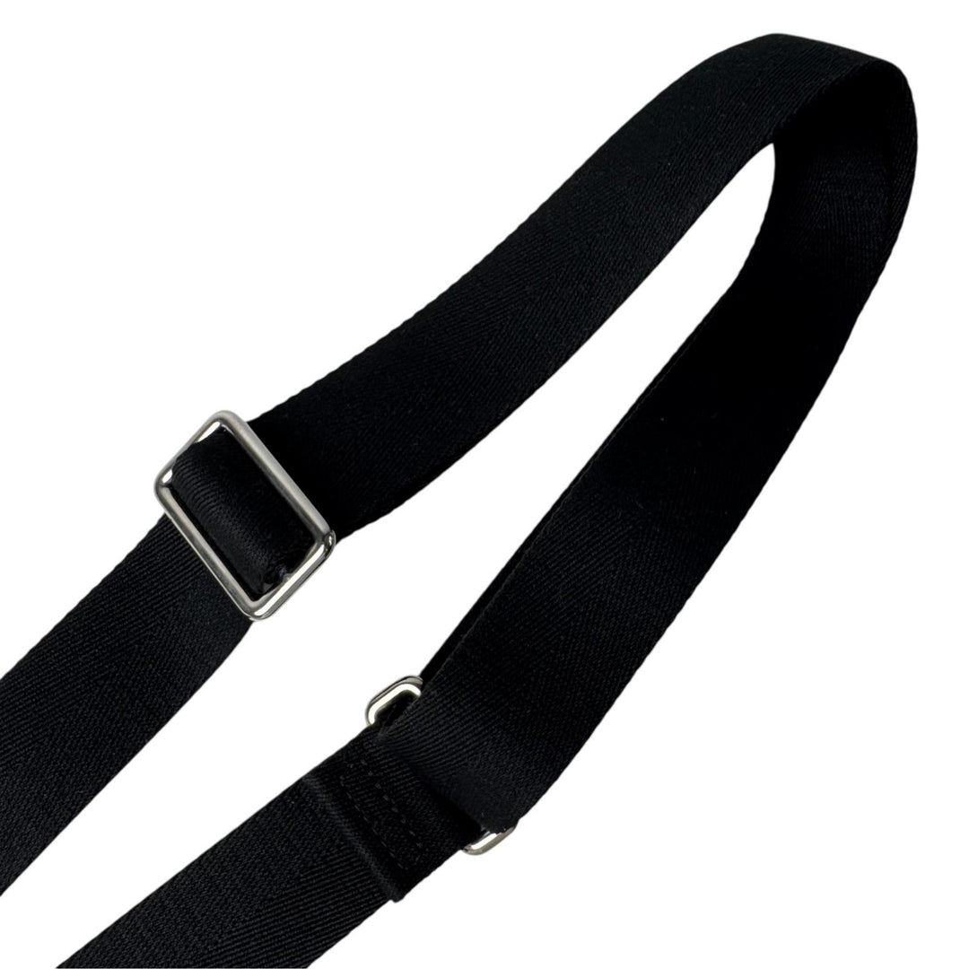 ルイヴィトン LOUIS VUITTON バッグ用 ショルダーストラップ ロゴ シルバー金具 ブラック レディース
