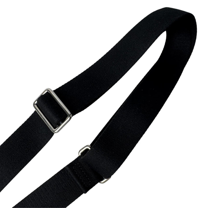 ルイヴィトン LOUIS VUITTON バッグ用 ショルダーストラップ ロゴ シルバー金具 ブラック レディース