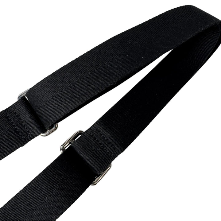 ルイヴィトン LOUIS VUITTON バッグ用 ショルダーストラップ ロゴ シルバー金具 ブラック レディース