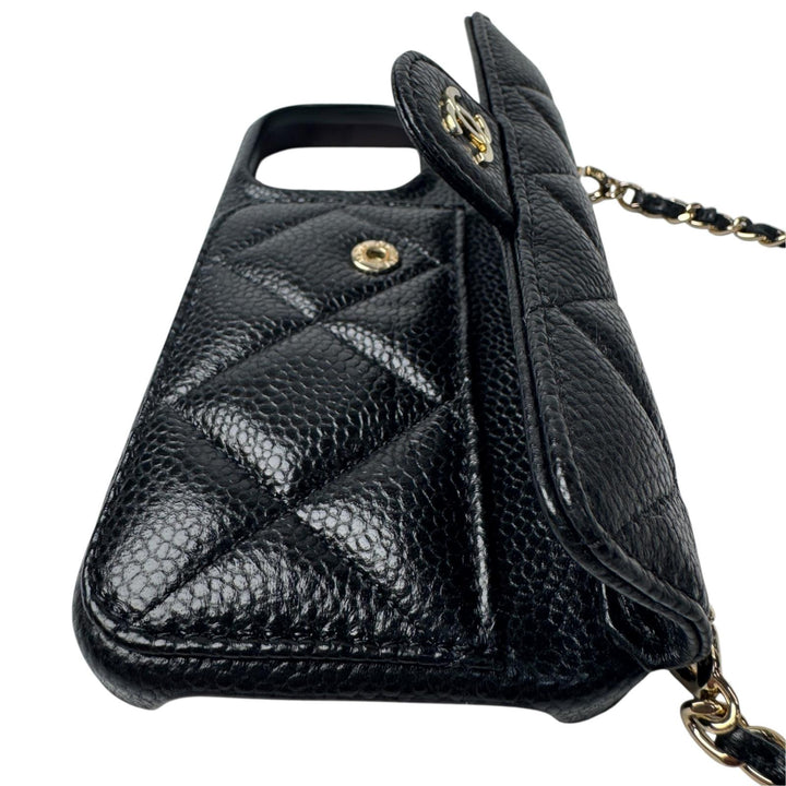 美品 シャネル CHANEL マトラッセ チェーンショルダー iPhone15Pro ケース AP3864 ランダム レディース