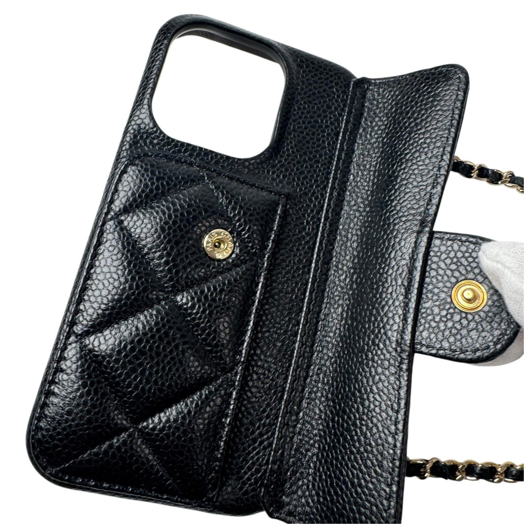 美品 シャネル CHANEL マトラッセ チェーンショルダー iPhone15Pro ケース AP3864 ランダム レディース