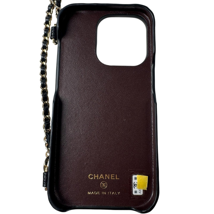 美品 シャネル CHANEL マトラッセ チェーンショルダー iPhone15Pro ケース AP3864 ランダム レディース