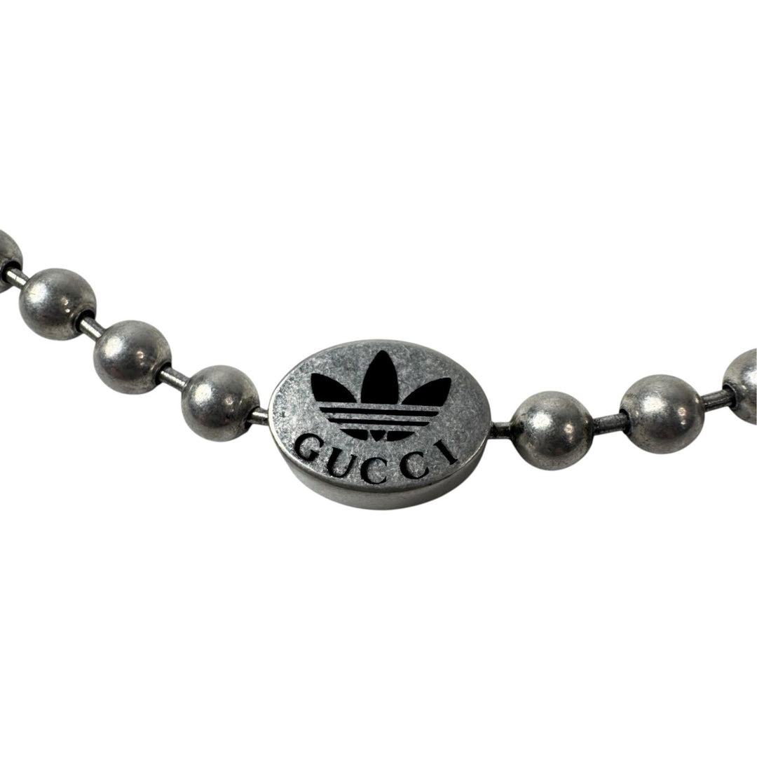 グッチ アディダス GUCCI×adidas コラボ トレフォイル ボールチェーンネックレス 925 メンズ