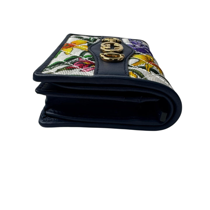 美品 グッチ GUCCI ズゥミ フローラ 二つ折り財布 コンパクトウォレット 536353 レディース