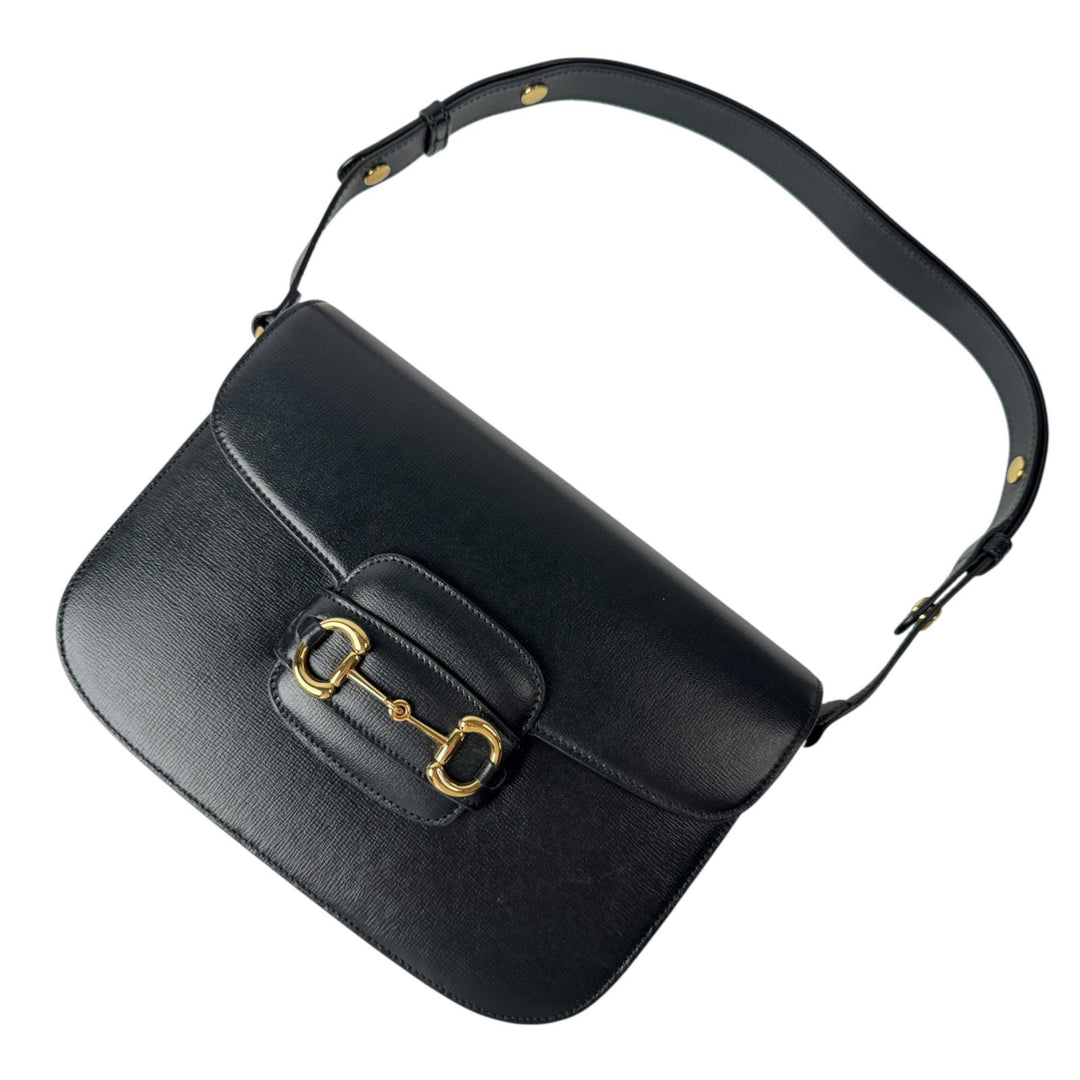 新品同様 グッチ GUCCI ホースビット 1955 ショルダーバッグ ブラック 602204 レディース