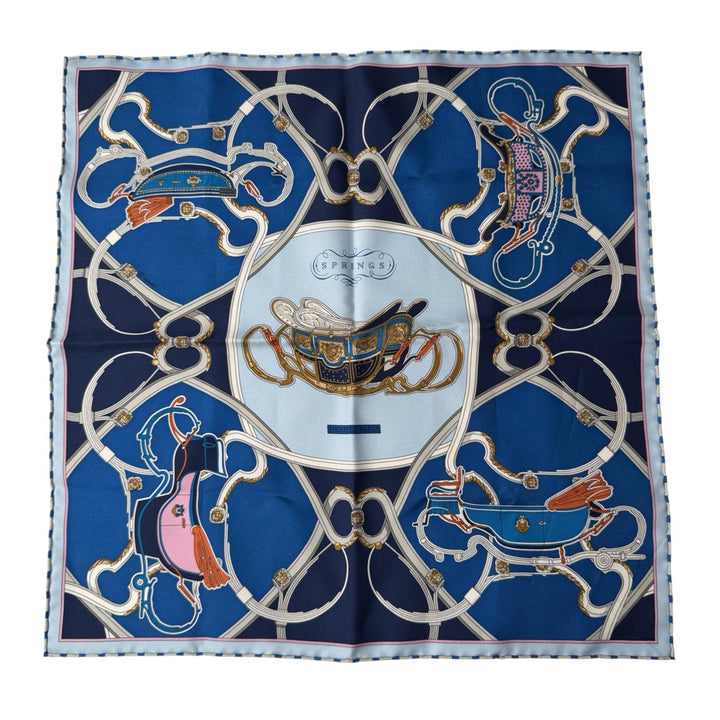 エルメス HERMES カレ45 スプリングス リミックス シルク スカーフ ガヴロッシュ レディース
