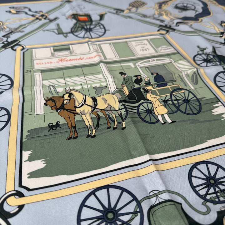 エルメス HERMES スカーフ カレ70 Palonniers パロニエ 馬車 レディース