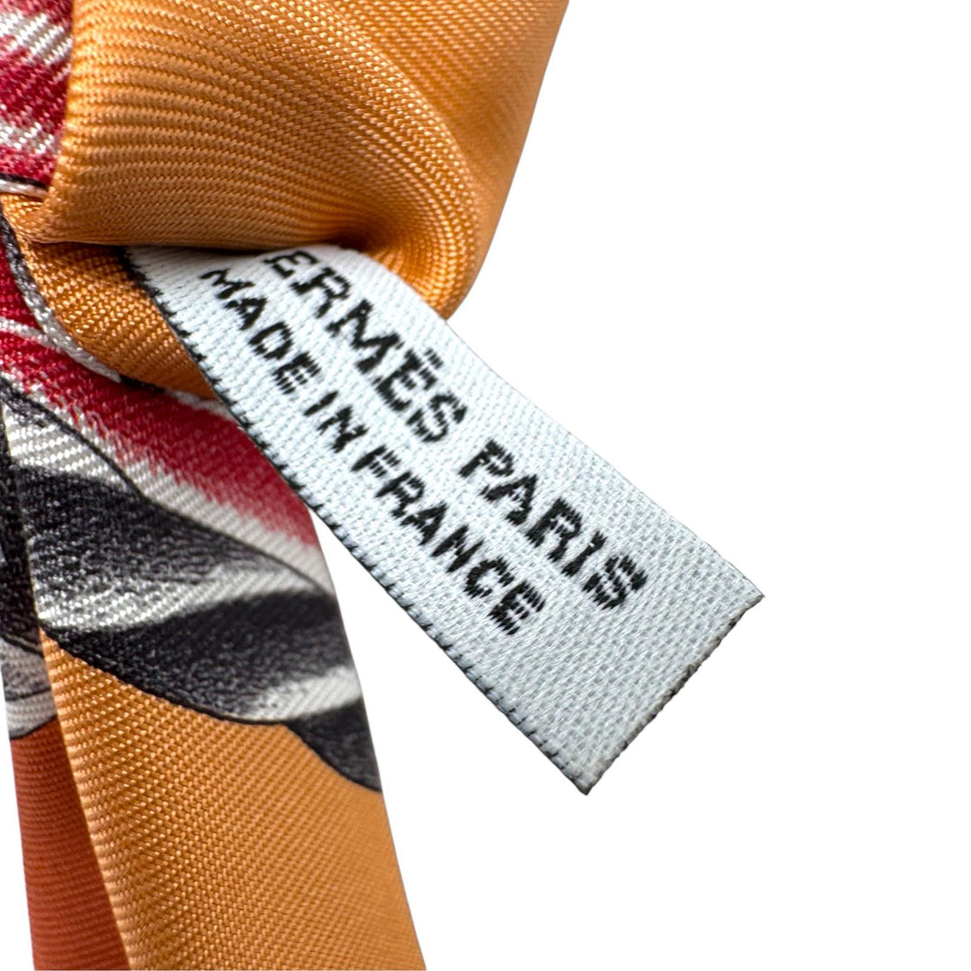 未使用 エルメス HERMES シュシュ ベッラ ローブデュソワール オレンジ シルク ヘアアクセサリー レディース