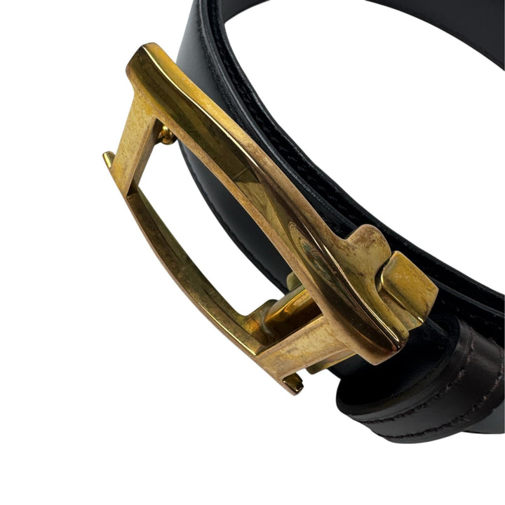 カルティエ Cartier ベルト トノー ブラックレザー メンズ ヴィンテージ メンズ