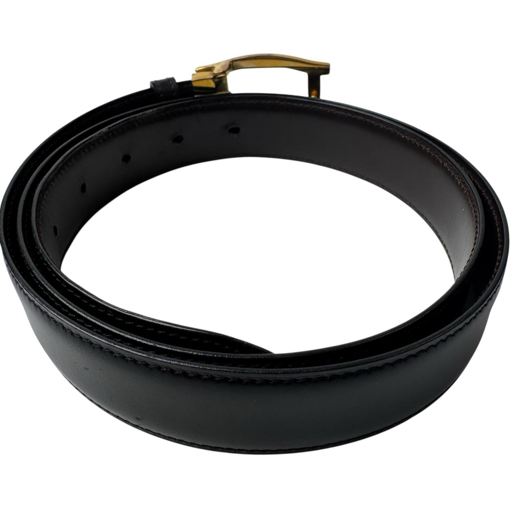 カルティエ Cartier ベルト トノー ブラックレザー メンズ ヴィンテージ メンズ