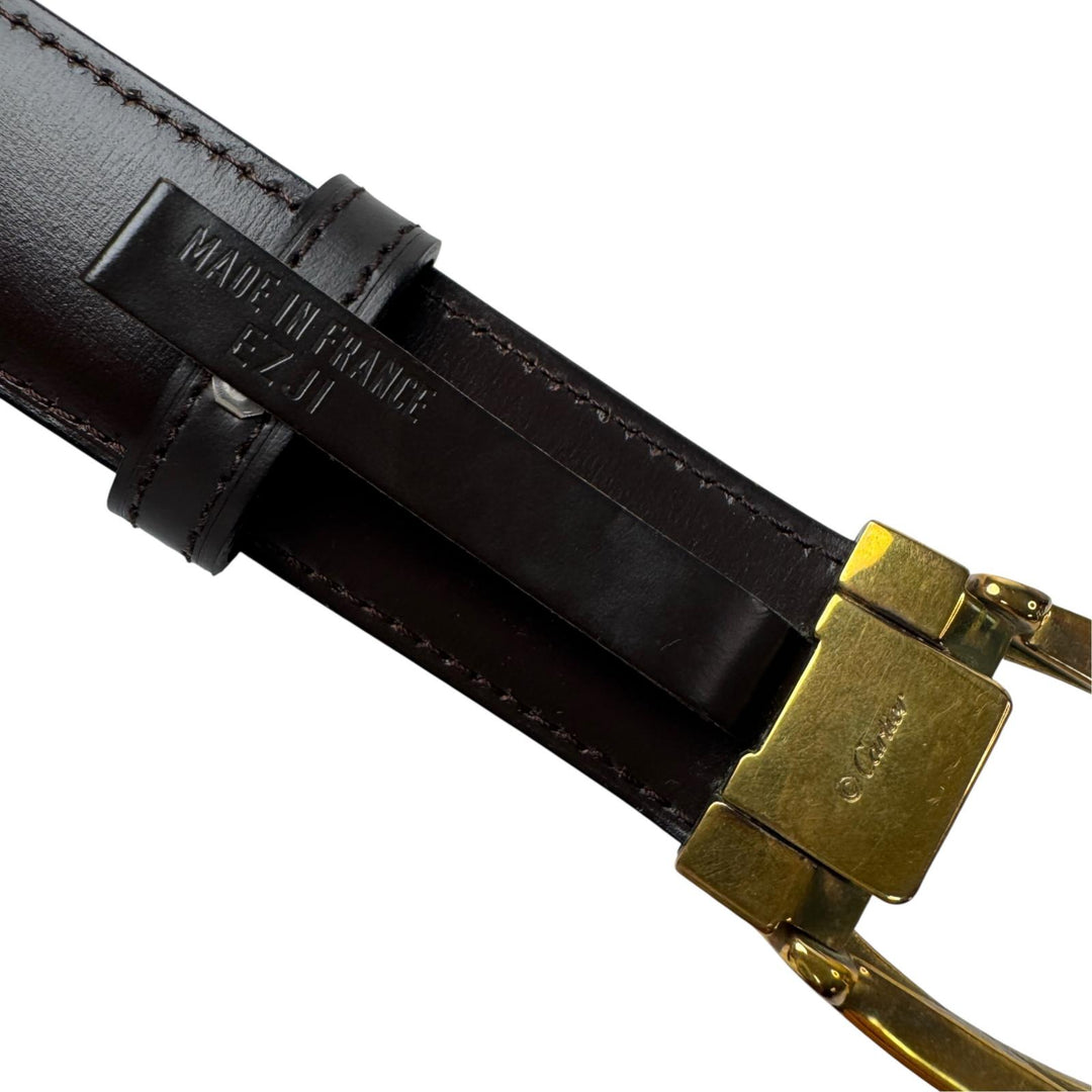 カルティエ Cartier ベルト トノー ブラックレザー メンズ ヴィンテージ メンズ