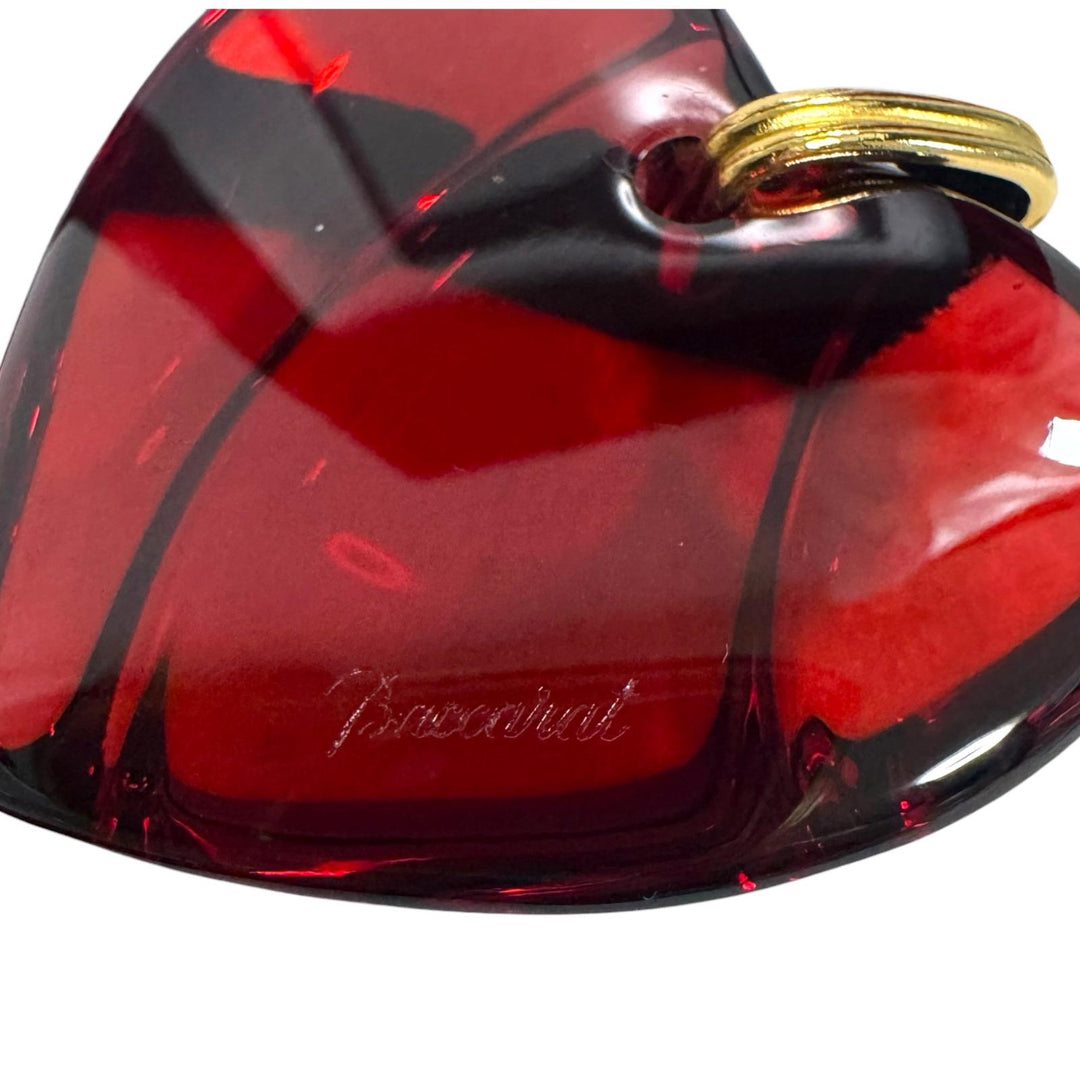 バカラ Baccarat クリスタルガラス ハート ペンダント ネックレス チョーカー レディース