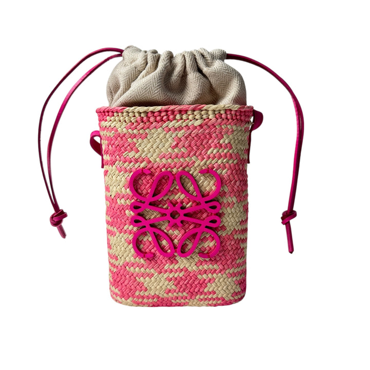 美品 ロエベ LOEWE アナグラム スクエア ポケット ミニショルダーバッグ 斜めがけ クロスボディ レディース