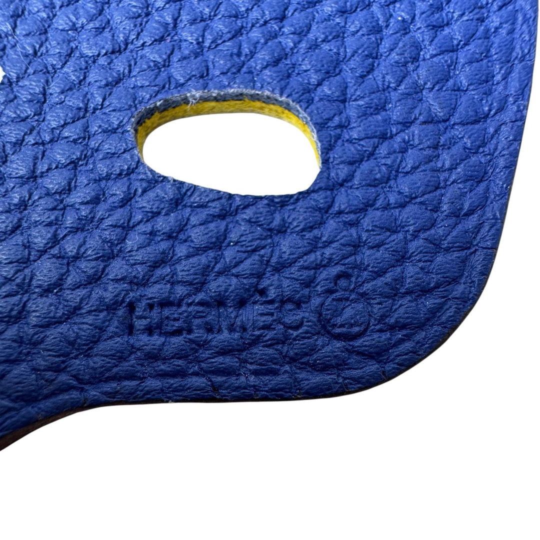 美品 エルメス HERMES プティアッシュ チャーム 仮面マスク ブルー×イエロー レディース
