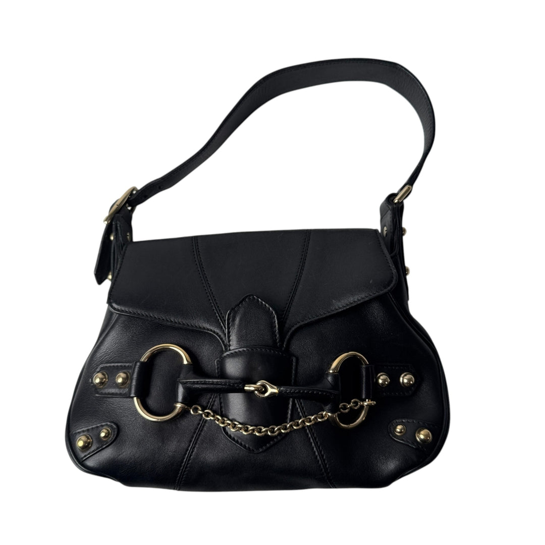 グッチ GUCCI ホースビット ワンショルダー ハンドバッグ ブラック 131473 レディース