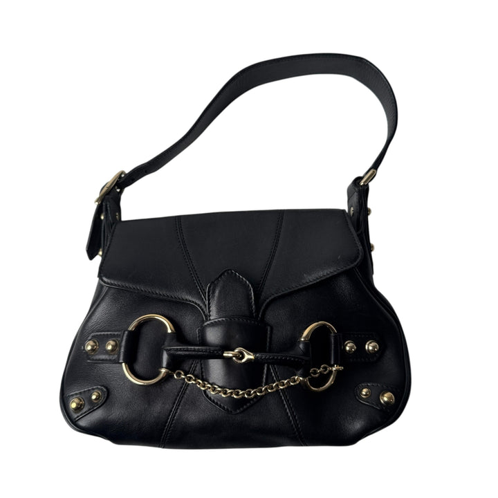 グッチ GUCCI ホースビット ワンショルダー ハンドバッグ ブラック 131473 レディース