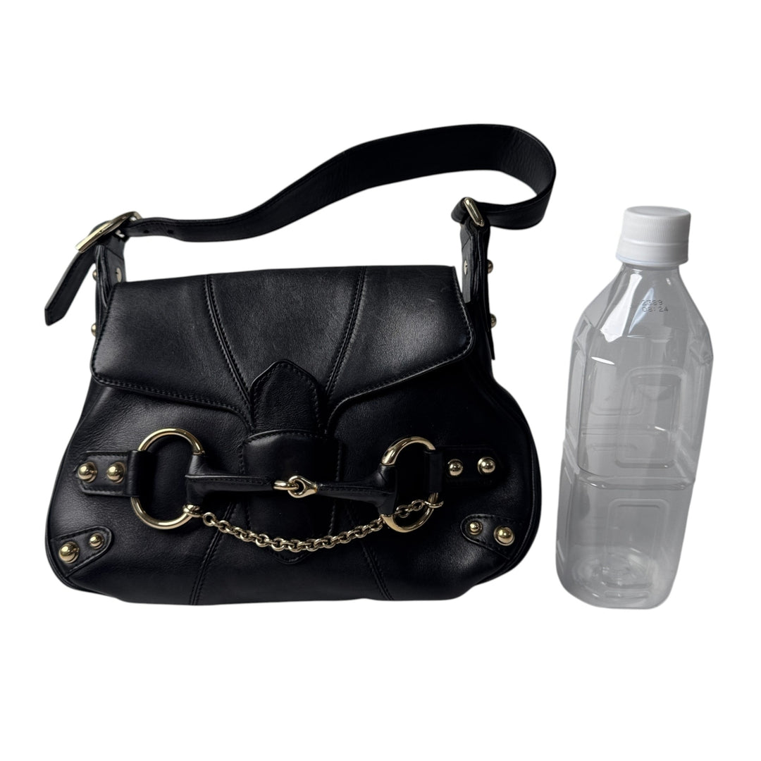 グッチ GUCCI ホースビット ワンショルダー ハンドバッグ ブラック 131473 レディース