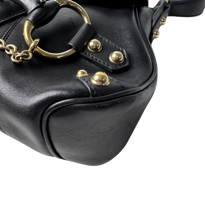 グッチ GUCCI ホースビット ワンショルダー ハンドバッグ ブラック 131473 レディース