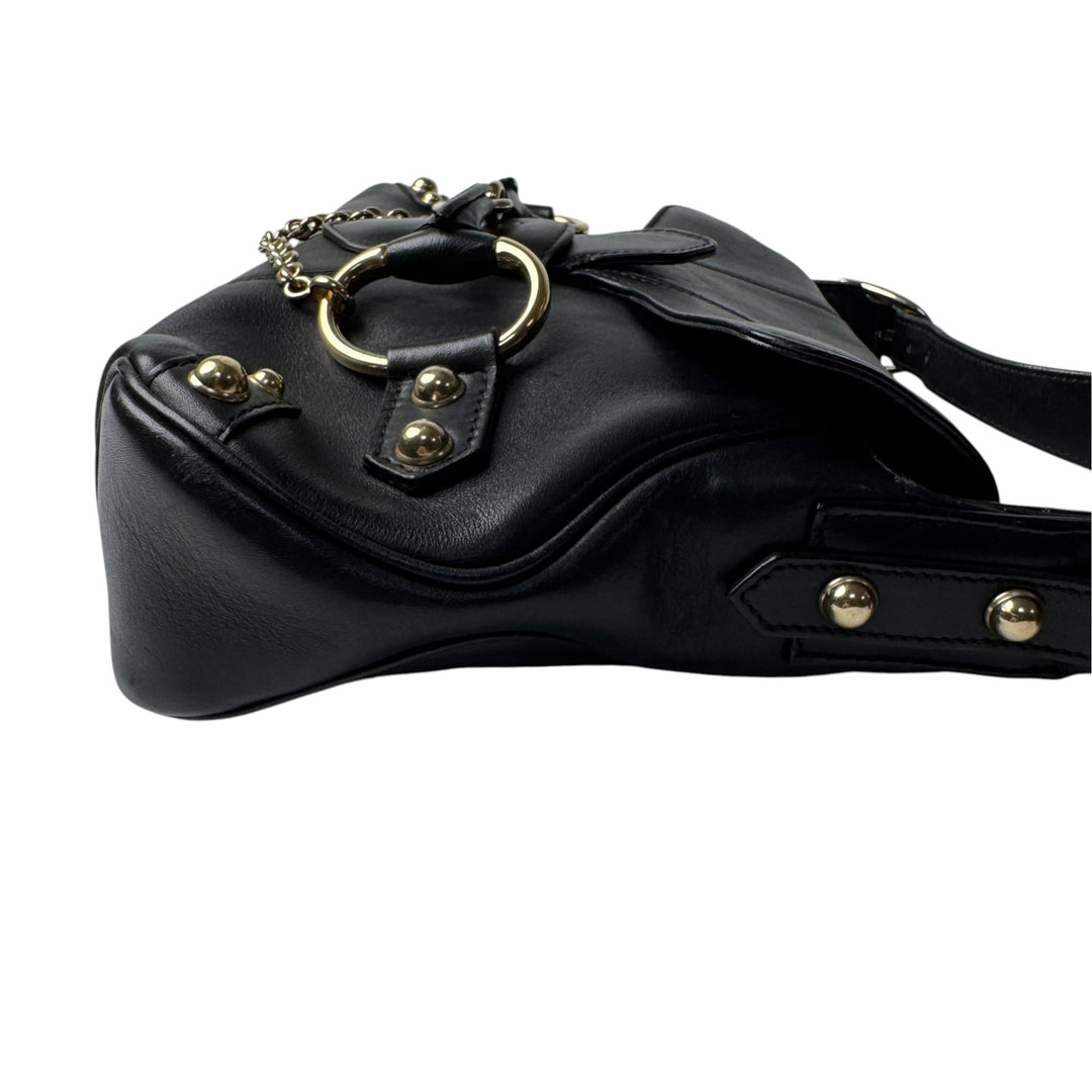 グッチ GUCCI ホースビット ワンショルダー ハンドバッグ ブラック 131473 レディース