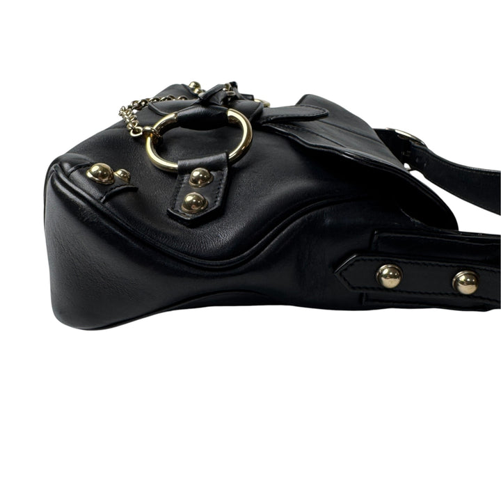 グッチ GUCCI ホースビット ワンショルダー ハンドバッグ ブラック 131473 レディース
