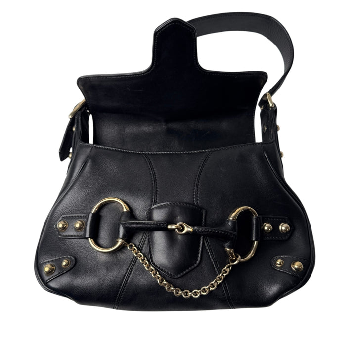 グッチ GUCCI ホースビット ワンショルダー ハンドバッグ ブラック 131473 レディース
