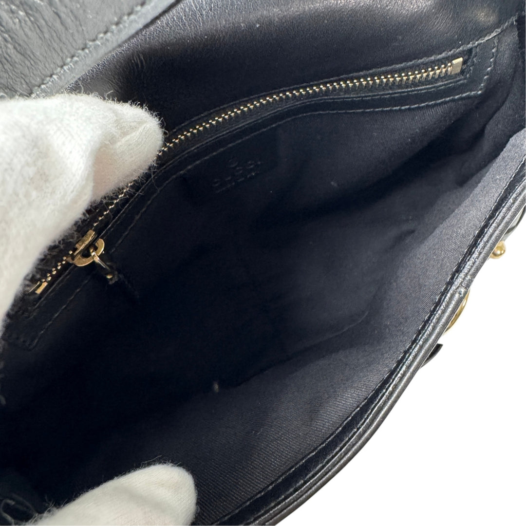 グッチ GUCCI ホースビット ワンショルダー ハンドバッグ ブラック 131473 レディース