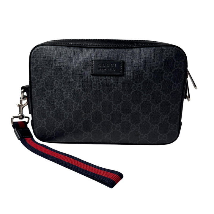 グッチ GUCCI GGスプリーム ポーチ セカンドバッグ クラッチバッグ 黒 ブラック 495562 メンズ