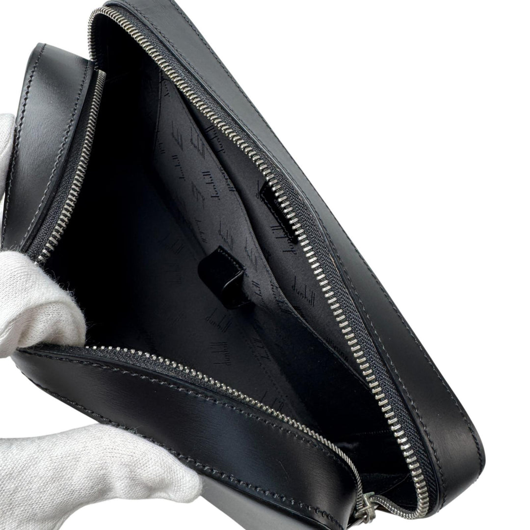 美品 ダンヒル dunhill レザー クラッチバッグ セカンドバッグ ブラック メンズ